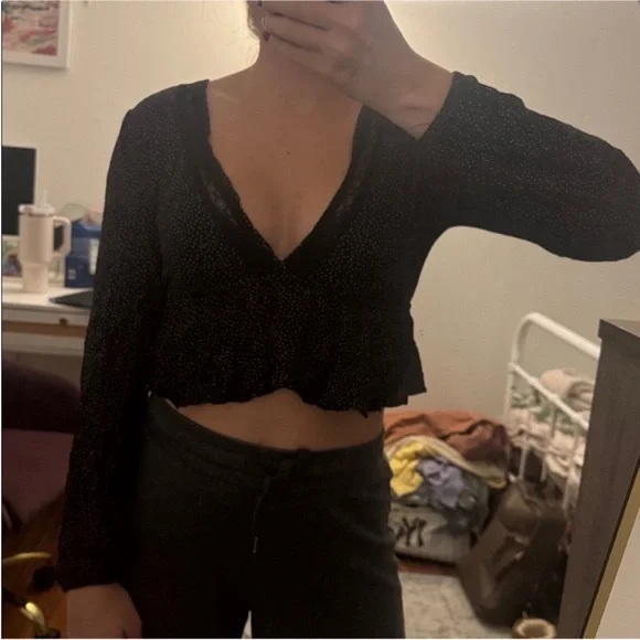 Urban outfitters Polka Dot long sleeve top - Picture 3 of 3